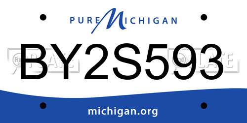 BY2S593 Michigan License Plate