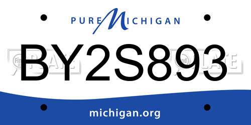 BY2S893 Michigan License Plate