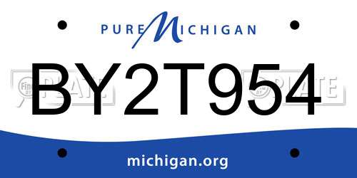 BY2T954 Michigan License Plate