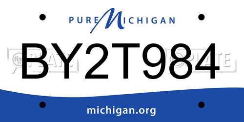 BY2T984 Michigan License Plate