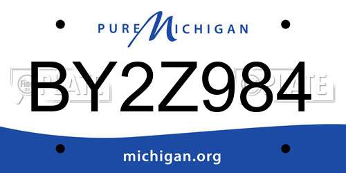 BY2Z984 Michigan License Plate