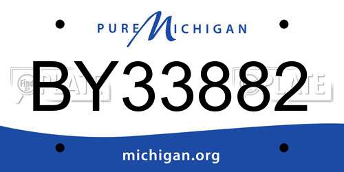 BY33882 Michigan License Plate
