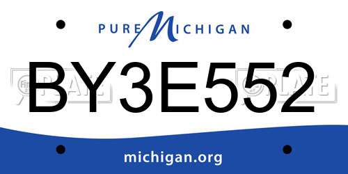 BY3E552 Michigan License Plate