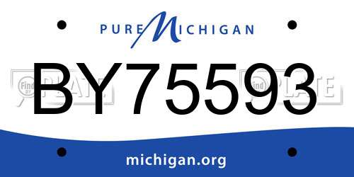 BY75593 Michigan License Plate