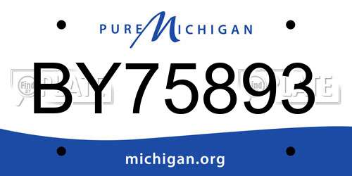 BY75893 Michigan License Plate