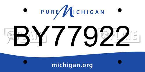 BY77922 Michigan License Plate