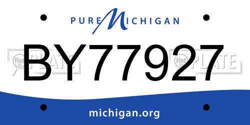 BY77927 Michigan License Plate