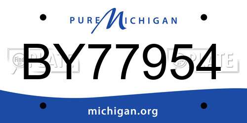 BY77954 Michigan License Plate