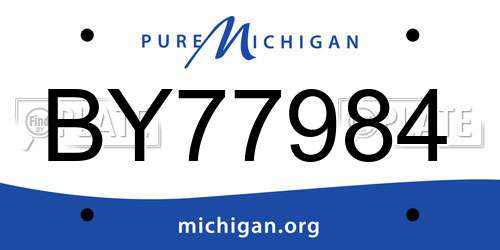 BY77984 Michigan License Plate