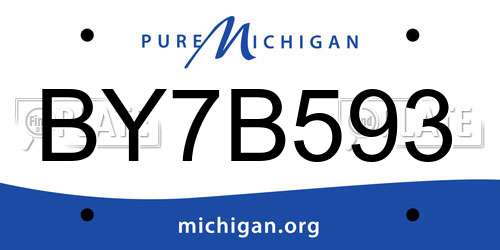 BY7B593 Michigan License Plate