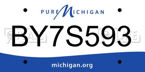 BY7S593 Michigan License Plate