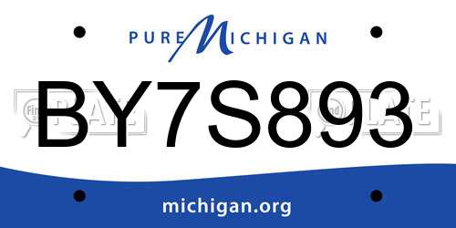BY7S893 Michigan License Plate