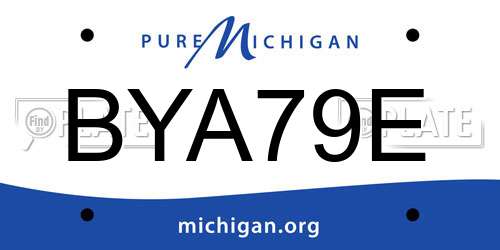 BYA79E Michigan License Plate