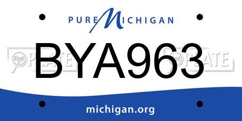 BYA963 Michigan License Plate