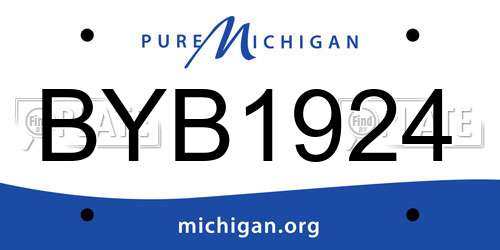 BYB1924 Michigan License Plate
