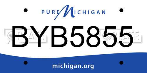 BYB5855 Michigan License Plate