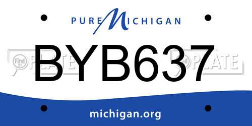 BYB637 Michigan License Plate