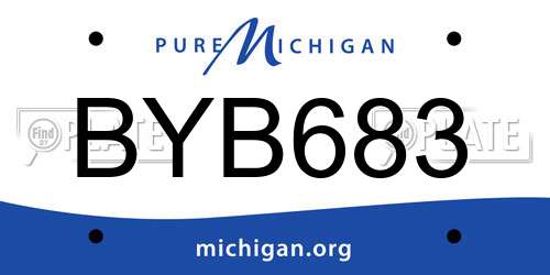 BYB683 Michigan License Plate