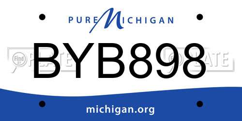 BYB898 Michigan License Plate