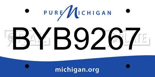BYB9267 Michigan License Plate