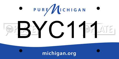 BYC111 Michigan License Plate