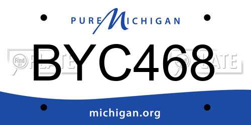 BYC468 Michigan License Plate