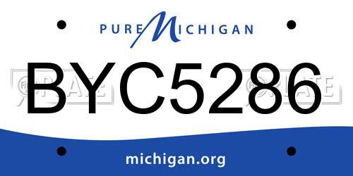 BYC5286 Michigan License Plate