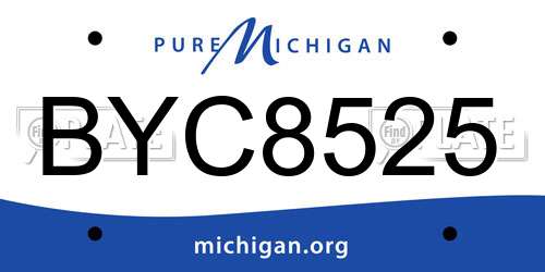 BYC8525 Michigan License Plate