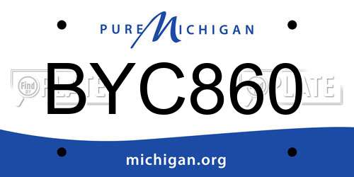 BYC860 Michigan License Plate