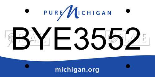 BYE3552 Michigan License Plate