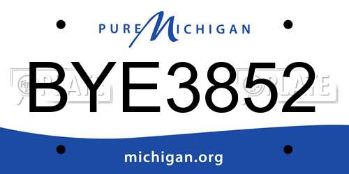 BYE3852 Michigan License Plate