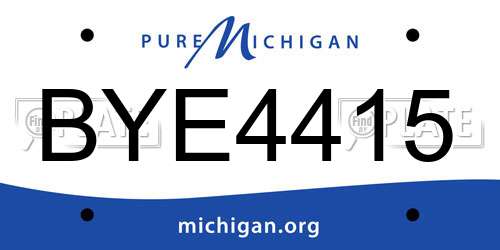 BYE4415 Michigan License Plate