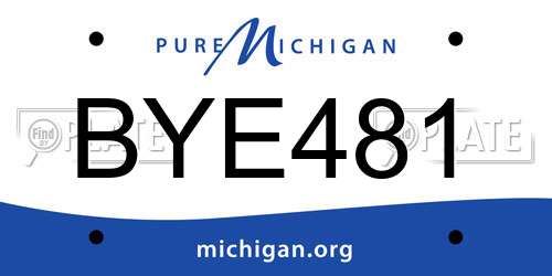 BYE481 Michigan License Plate