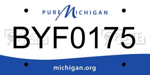 BYF0175 Michigan License Plate