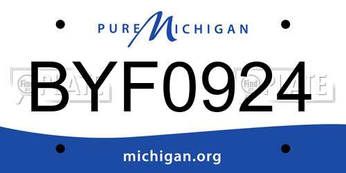 BYF0924 Michigan License Plate