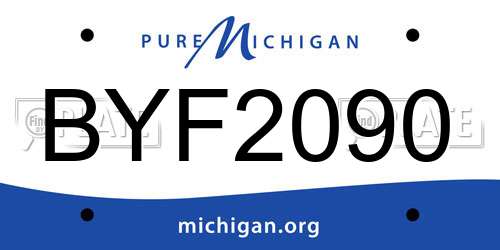 BYF2090 Michigan License Plate