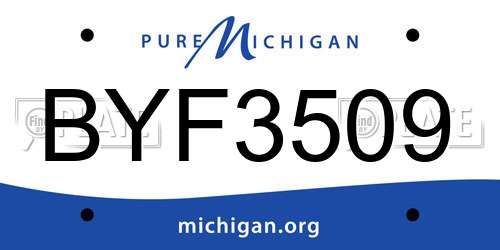 BYF3509 Michigan License Plate