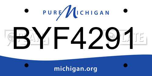 BYF4291 Michigan License Plate