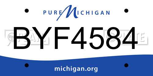 BYF4584 Michigan License Plate