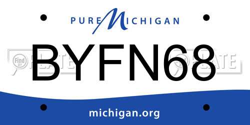 BYFN68 Michigan License Plate
