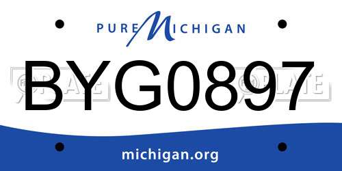BYG0897 Michigan License Plate