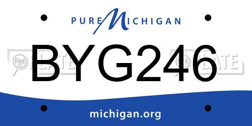 BYG246 Michigan License Plate