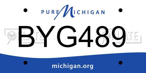 BYG489 Michigan License Plate
