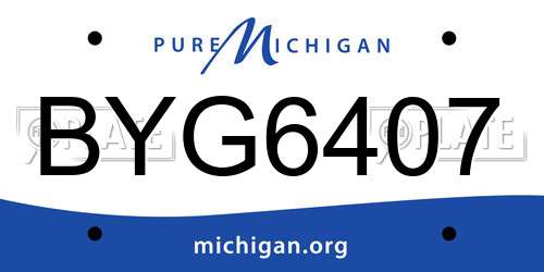 BYG6407 Michigan License Plate