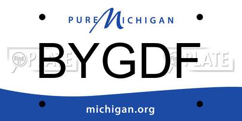 BYGDF Michigan License Plate