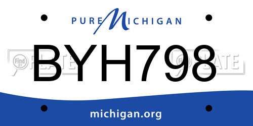 BYH798 Michigan License Plate