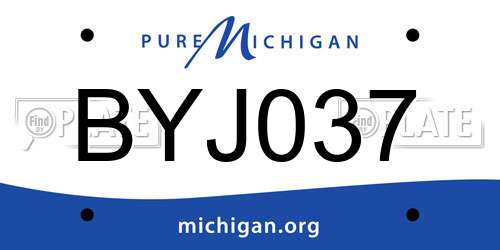 BYJ037 Michigan License Plate