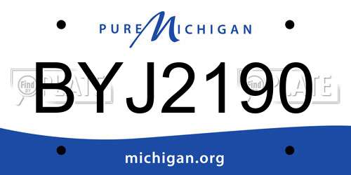 BYJ2190 Michigan License Plate