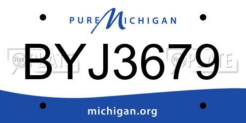 BYJ3679 Michigan License Plate