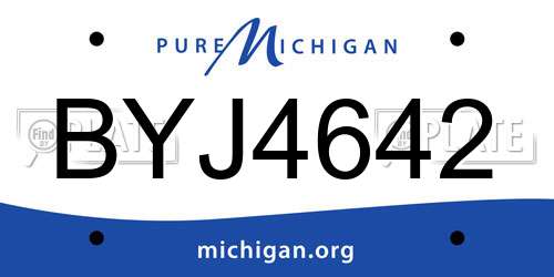 BYJ4642 Michigan License Plate